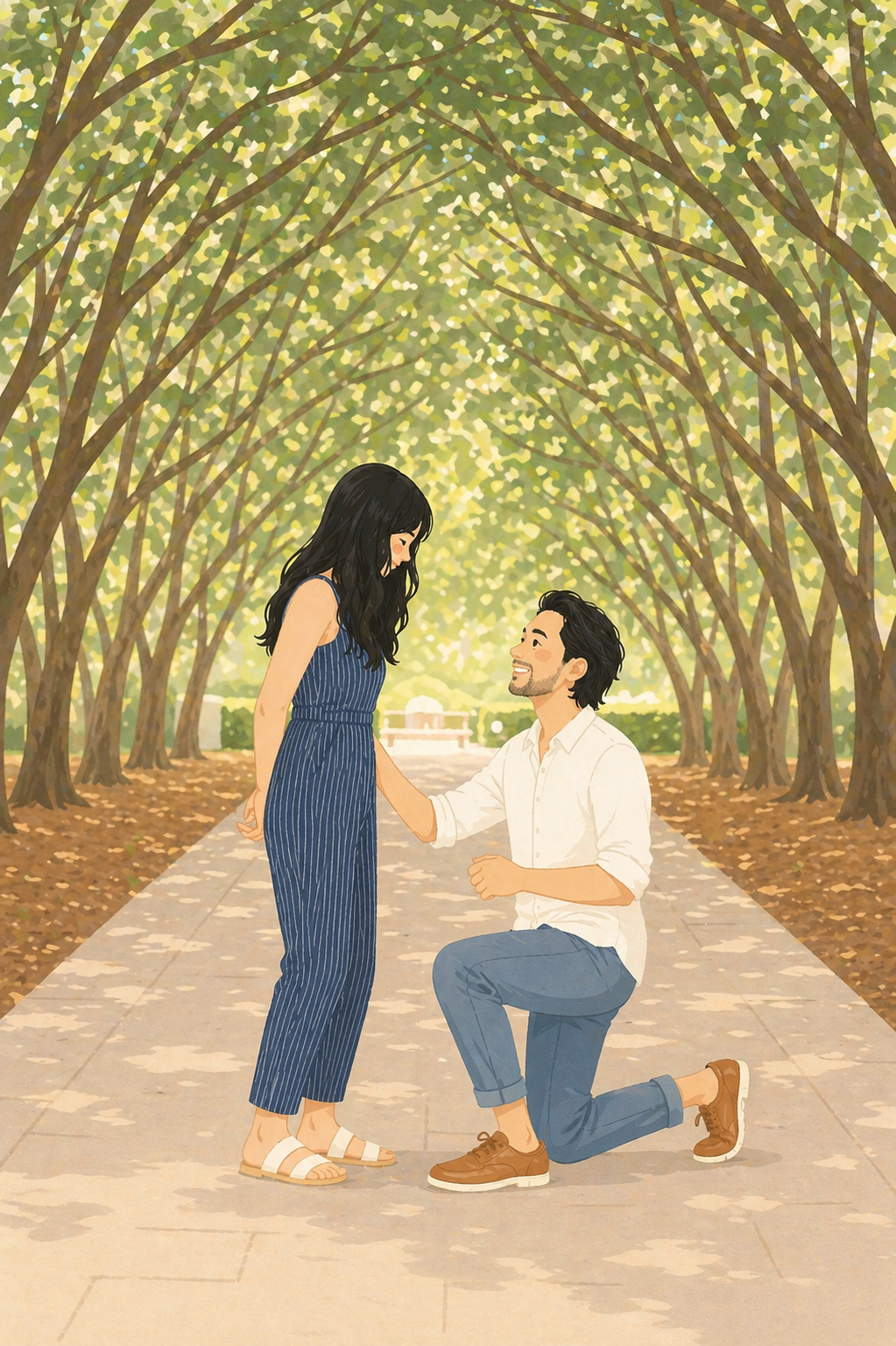 Illustration of Steven proposing to Lisa